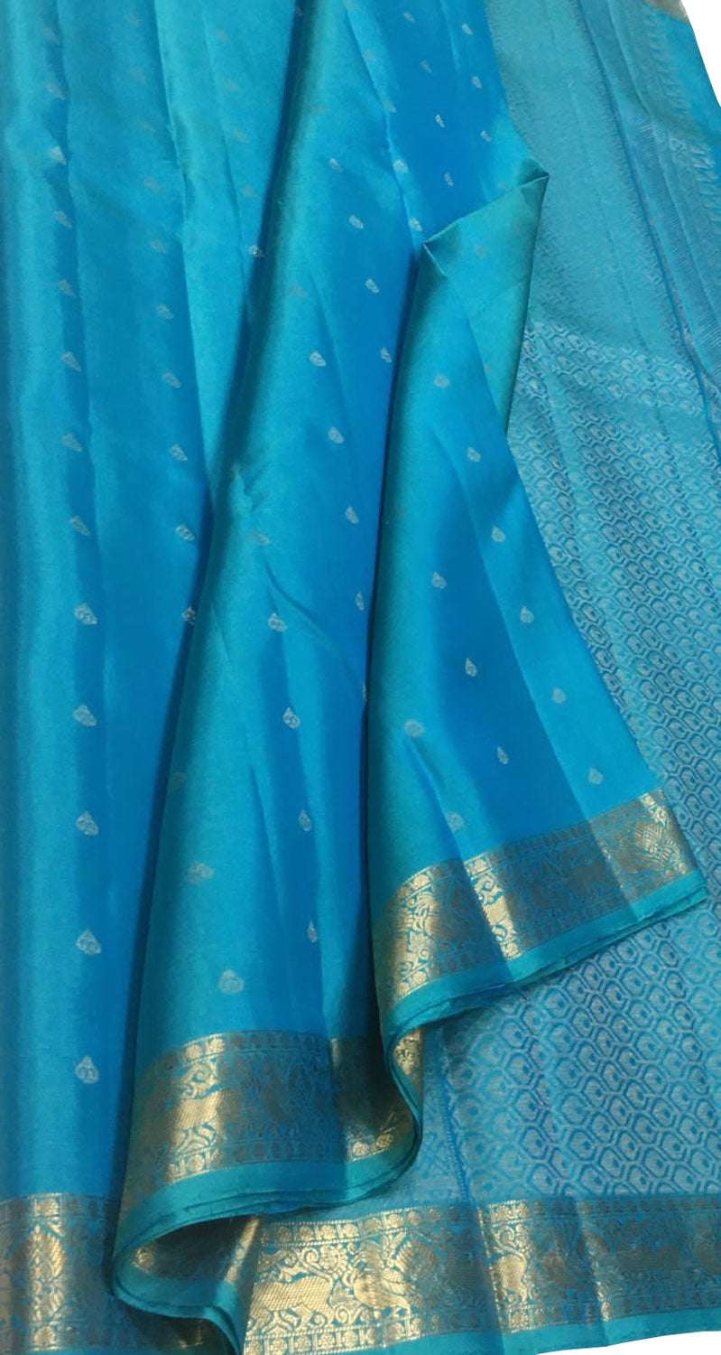 Royal Blue Handloom Kanjeevaram Silk Saree - Luxurion World