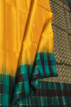 Yellow Handloom Kanjeevaram Silk Saree - Luxurion World