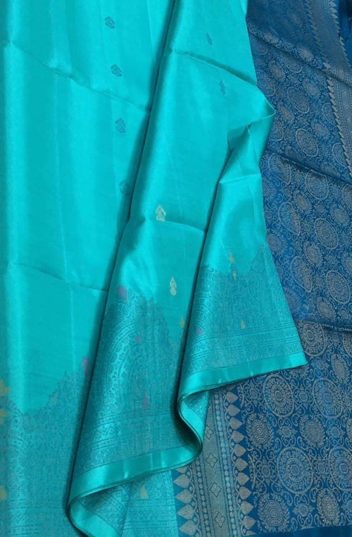 Royal Blue Handloom Kanjeevaram Silk Saree - Luxurion World