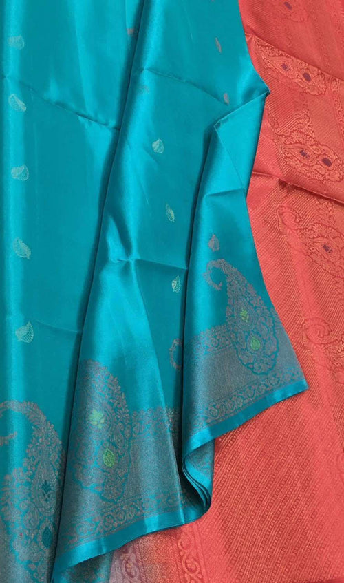 Royal Blue Handloom Kanjeevaram Silk Saree - Luxurion World
