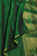 Green Handloom Kanjeevaram Pure Silk Saree - Elegant and Luxurious - Luxurion World