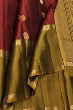 Maroon Handloom Kanjeevaram Silk Saree - Luxurion World