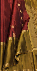 Maroon Handloom Kanjeevaram Silk Saree - Luxurion World