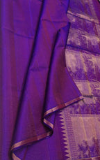 Exquisite Purple Handloom Kanjeevaram Silk Saree - Luxurion World