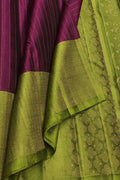 Exquisite Purple Handloom Kanjeevaram Silk Saree - Luxurion World