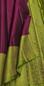 Exquisite Purple Handloom Kanjeevaram Silk Saree - Luxurion World