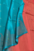 Blue Handloom Kanjeevaram Pure Silk Saree - Luxurion World