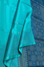 Blue Handloom Kanjeevaram Pure Silk Saree - Luxurion World