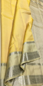 Yellow Handloom Kanjeevaram Pure Silk Saree - Luxurion World