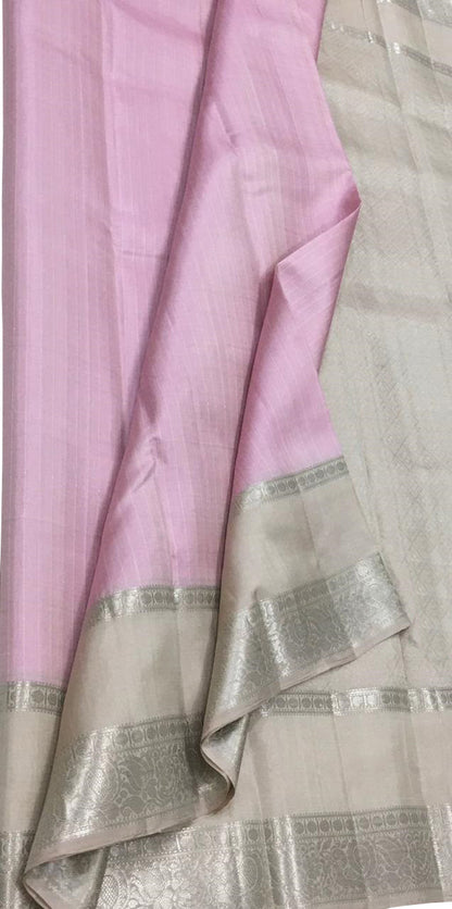Pink Handloom Kanjeevaram Pure Silk Saree - Luxurion World