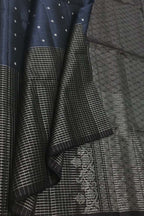 Grey Handloom Kanjeevaram Pure Silk Saree - Luxurion World