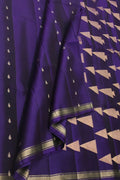 Purple Handloom Kanjeevaram Pure Silk Saree - Luxurion World