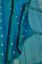 Blue Handloom Kanjeevaram Pure Silk Saree - Luxurion World