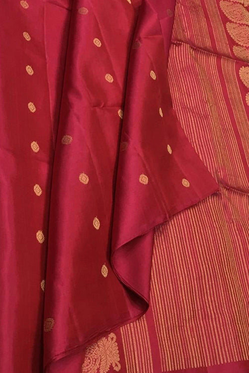 Pink Handloom Kanjeevaram Pure Silk Saree - Luxurion World