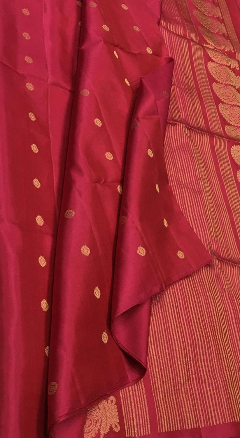 Pink Handloom Kanjeevaram Pure Silk Saree - Luxurion World