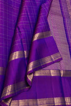 Purple Handloom Kanjeevaram Pure Silk Saree - Luxurion World