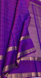 Purple Handloom Kanjeevaram Pure Silk Saree - Luxurion World