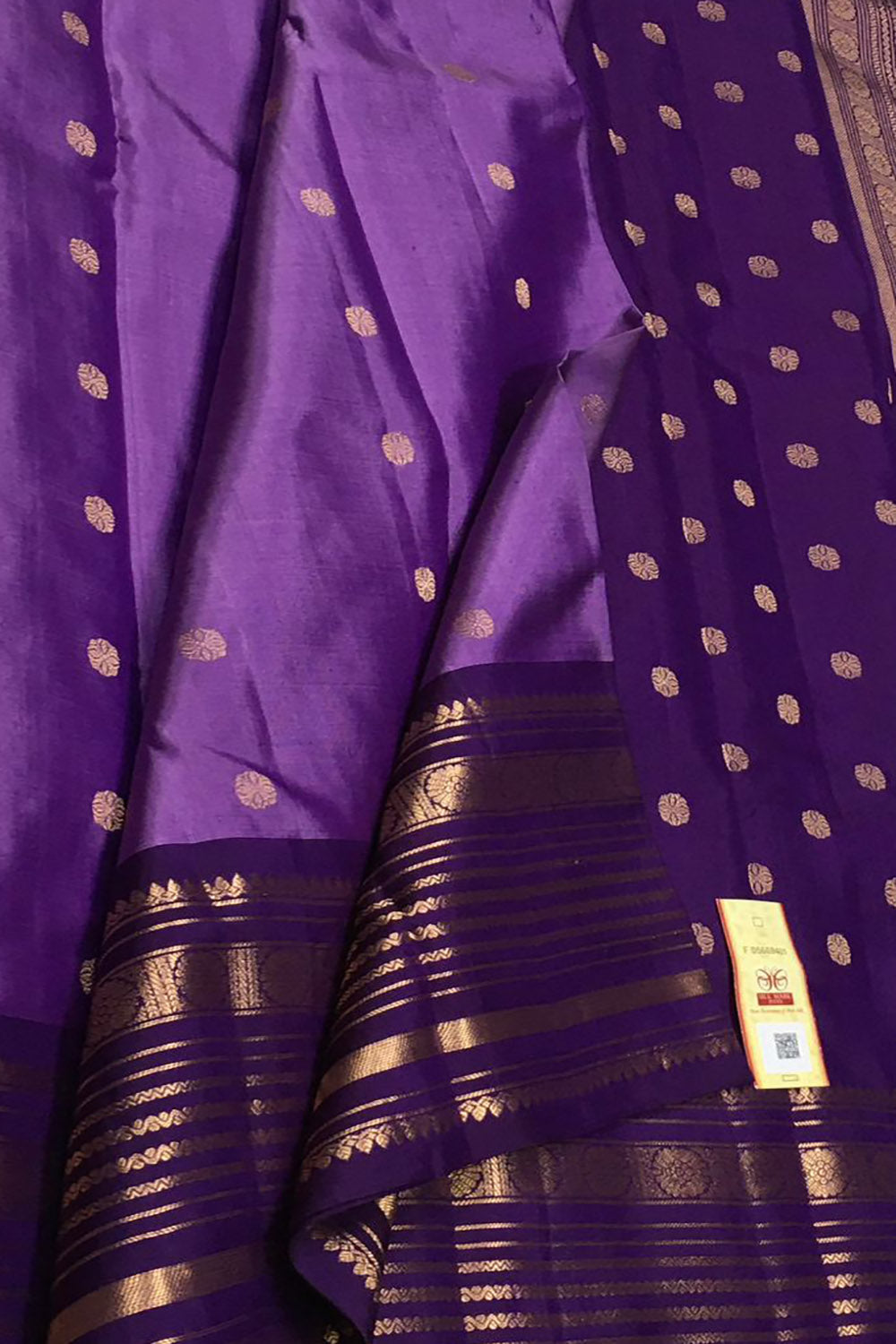 Purple Handloom Kanjeevaram Pure Silk Saree