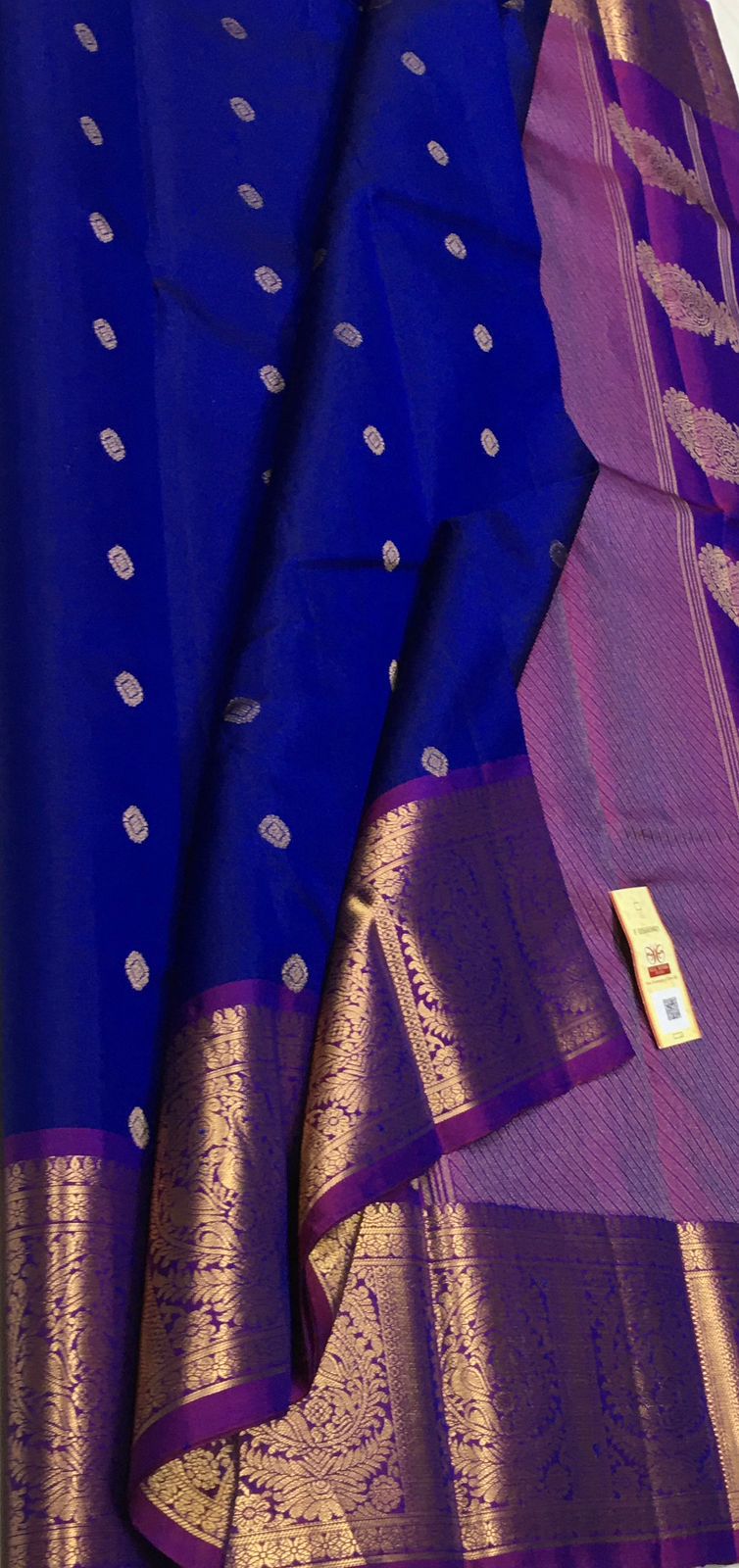 Blue Handloom Kanjeevaram Pure Silk Saree