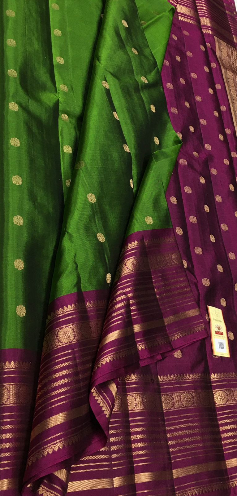 Green Handloom Kanjeevaram Pure Silk Saree