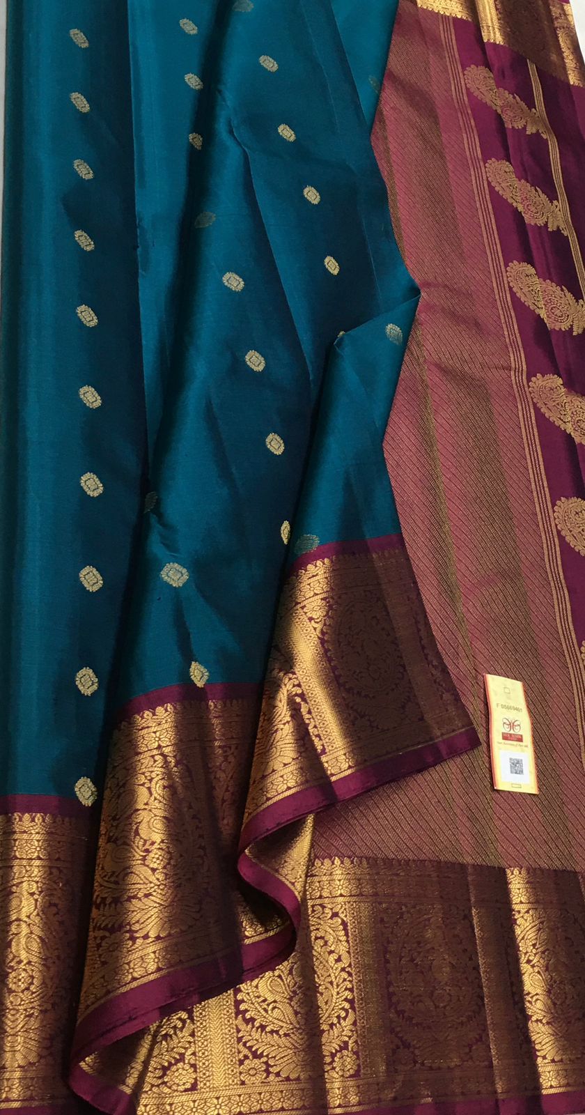 Blue Handloom Kanjeevaram Pure Silk Saree