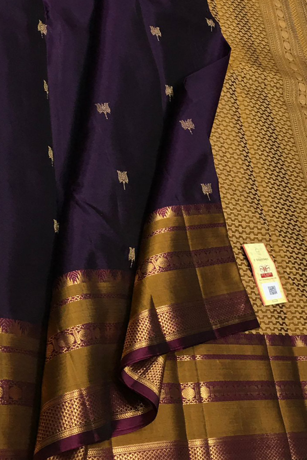 Purple Handloom Kanjeevaram Pure Silk Saree