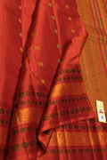 Orange Handloom Kanjeevaram Pure Silk Saree