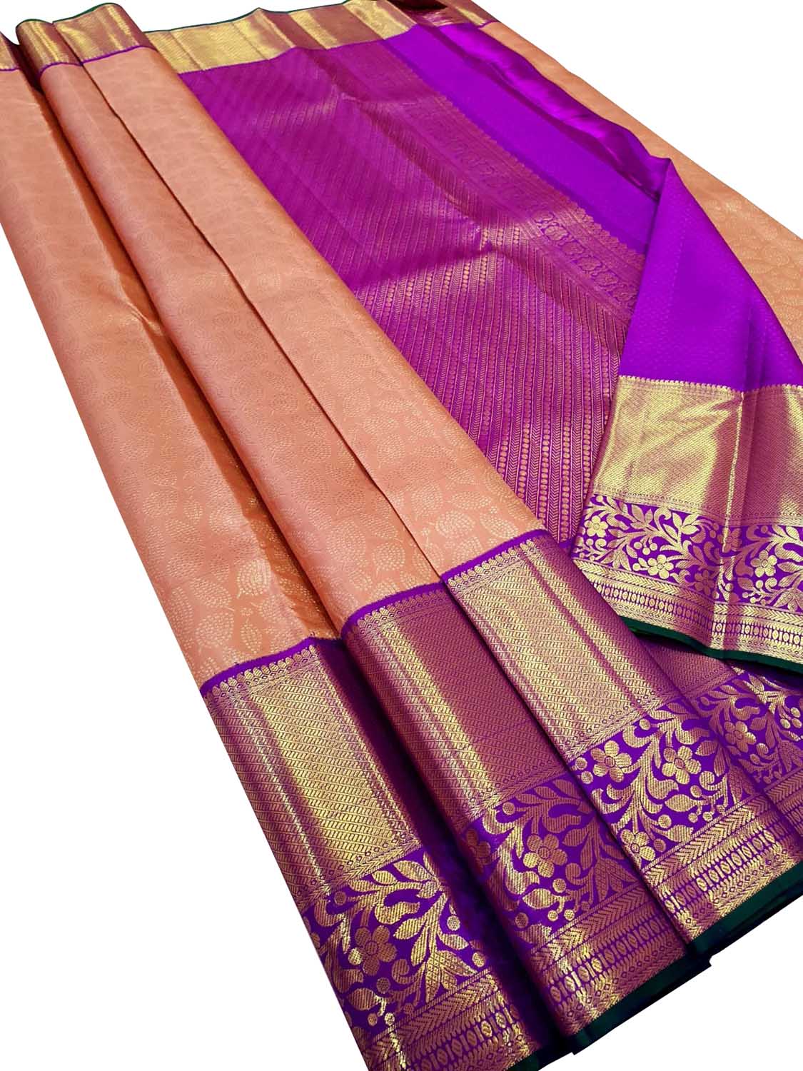 Pure Silk Pink Kanjeevaram Handloom Saree: Traditional Elegance - Luxurion World