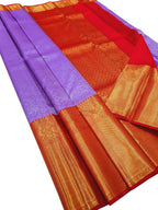 Exquisite Purple Kanjeevaram Handloom Silk Saree - Pure Elegance - Luxurion World