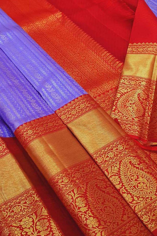 Exquisite Purple Kanjeevaram Handloom Silk Saree - Pure Elegance - Luxurion World