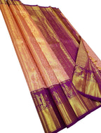 Exquisite Pink Kanjeevaram Silk Saree - Handloom Beauty - Luxurion World