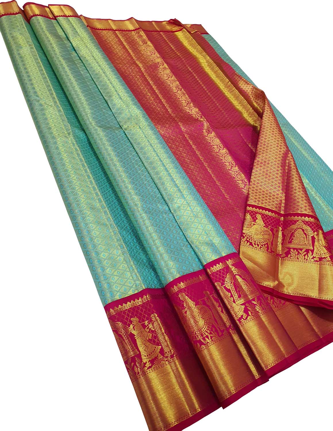 Exquisite Blue Kanjeevaram Handloom Silk Saree - Luxurion World