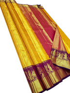 Yellow Kanjeevaram Handloom Silk Saree - Pure Elegance - Luxurion World