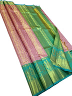 Exquisite Pink Kanjeevaram Handloom Silk Saree - Luxurion World