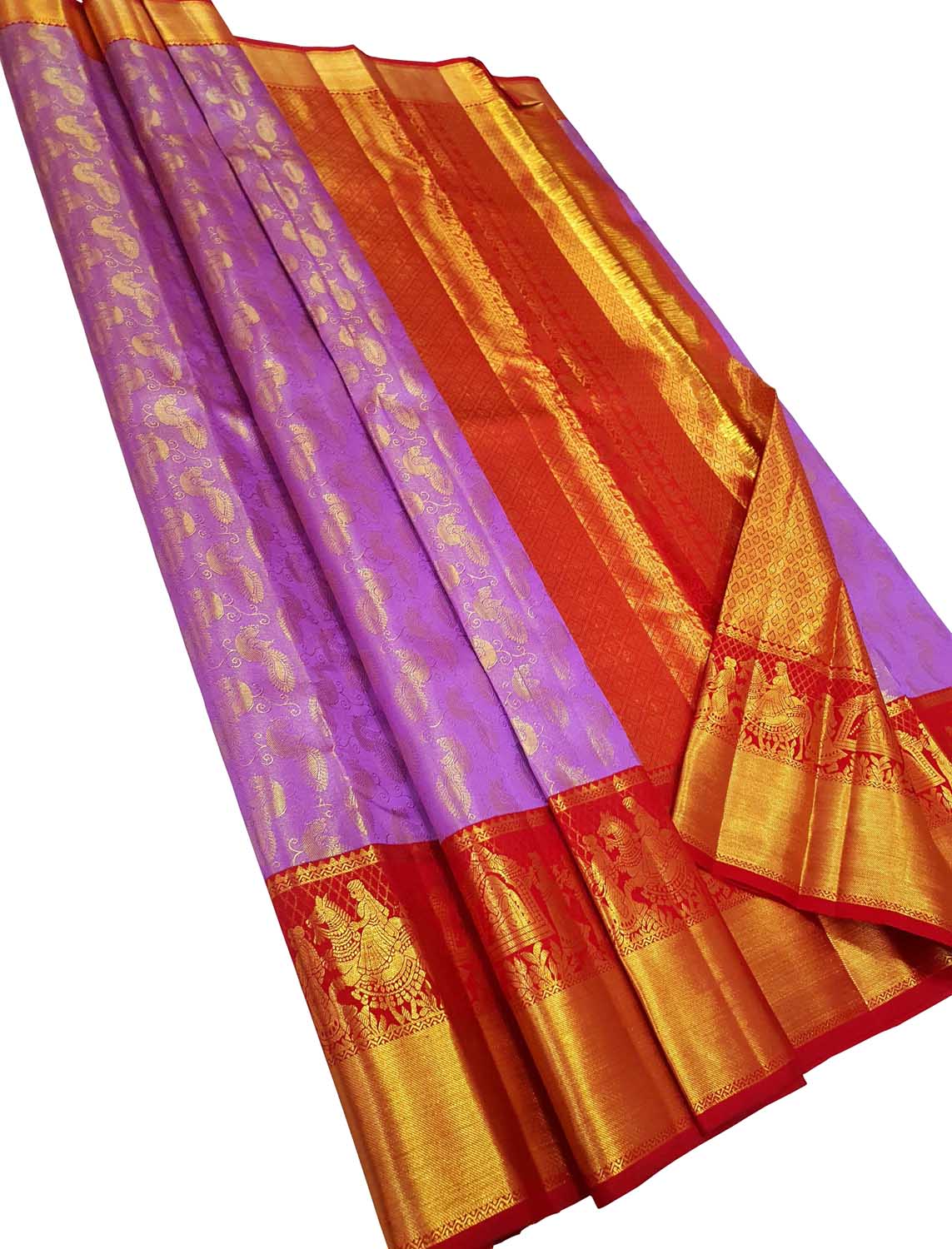 Exquisite Purple Kanjeevaram Silk Saree - Luxurion World