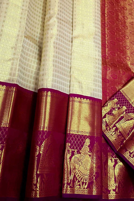 Pastel Kanjeevaram Silk Saree: Handloom Elegance - Luxurion World