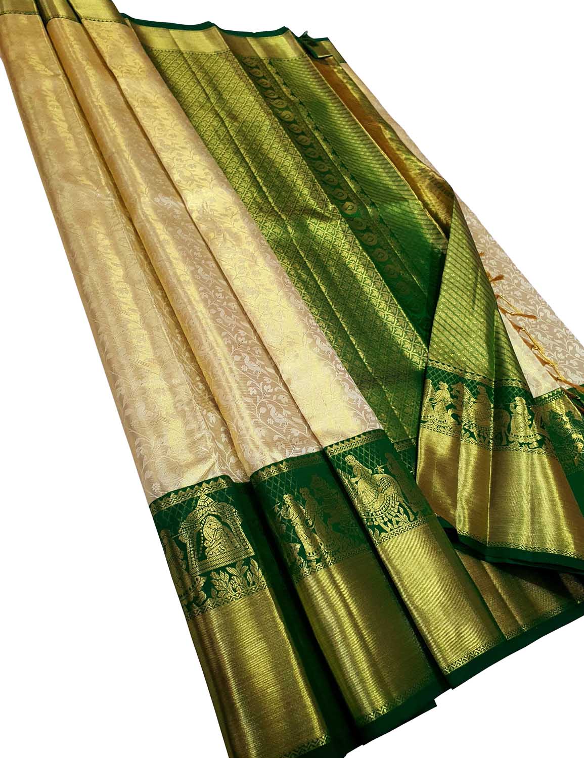 Exquisite Pastel Kanjeevaram Handloom Silk Saree - Luxurion World