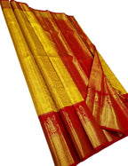 Yellow Kanjeevaram Handloom Silk Saree - Pure Elegance - Luxurion World
