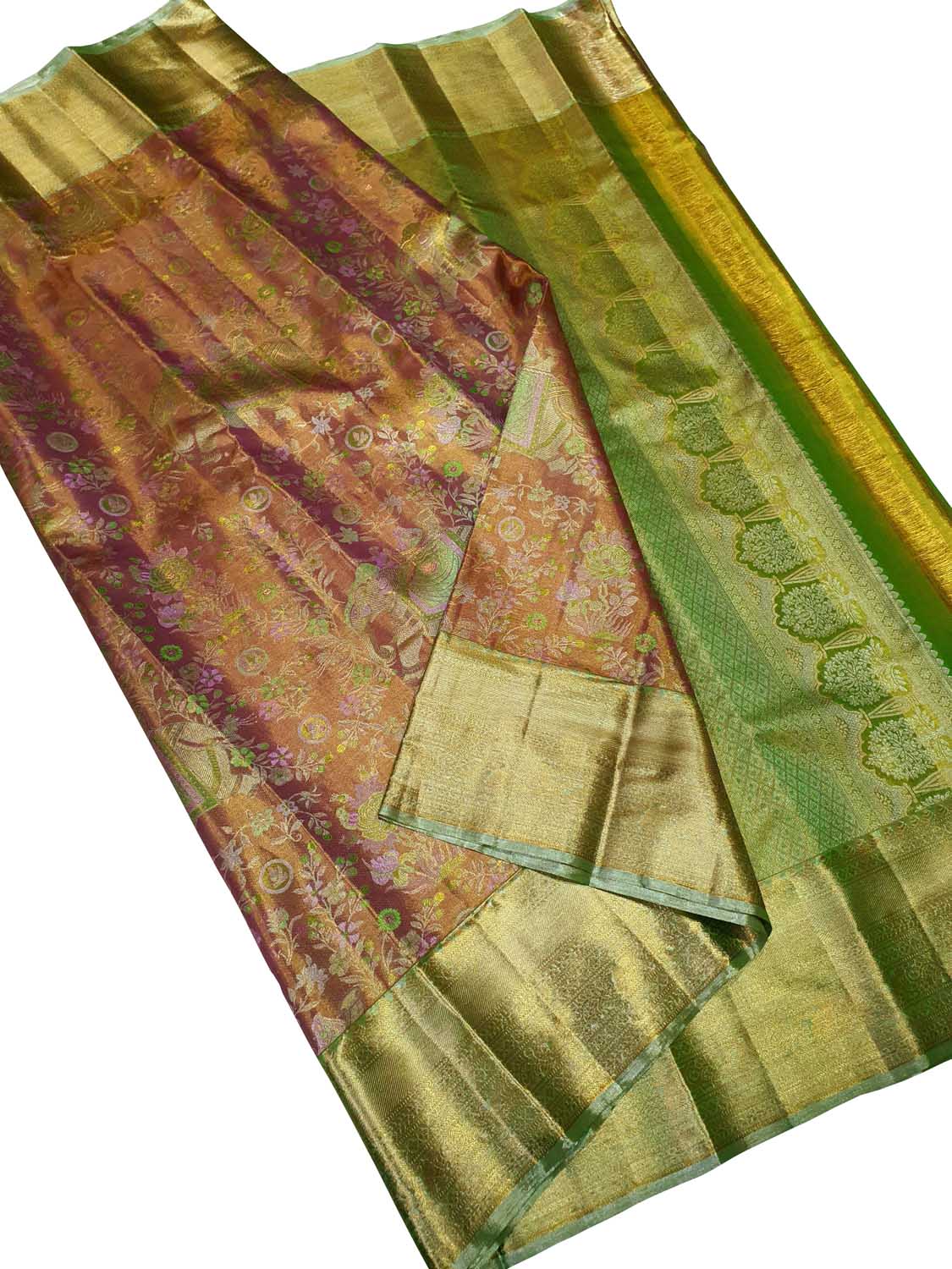 Exquisite Red Kanjeevaram Tissue Silk Saree - Luxurion World