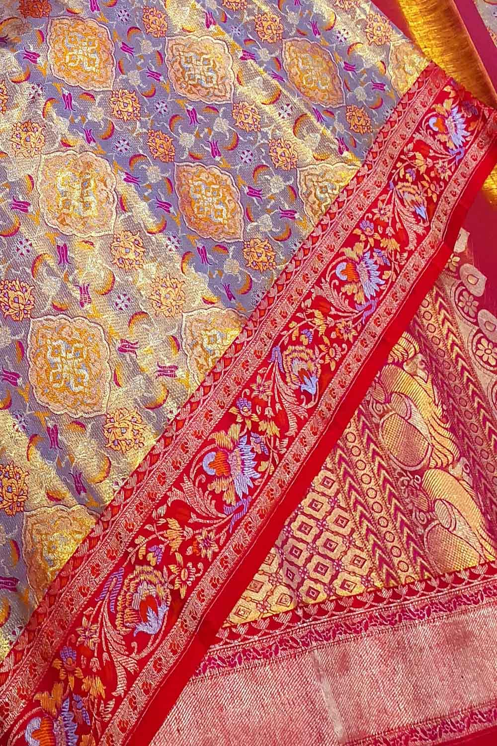 Exquisite Multicolor Kanjeevaram Handloom Pure Tissue Silk Saree - Luxurion World