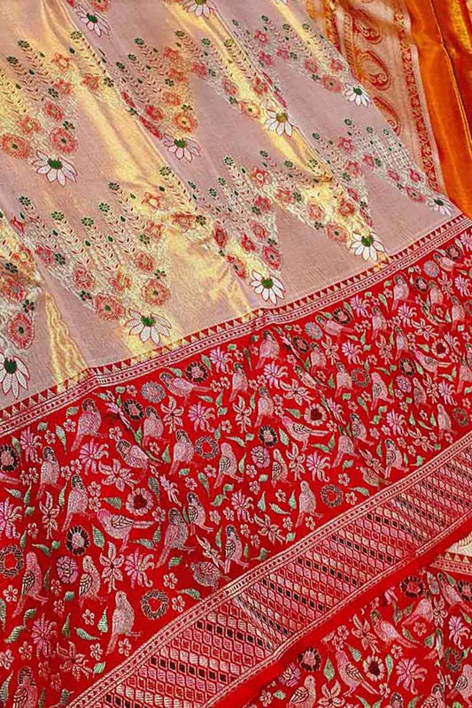 Exquisite Multicolor Kanjeevaram Handloom Pure Silk Saree - Luxurion World