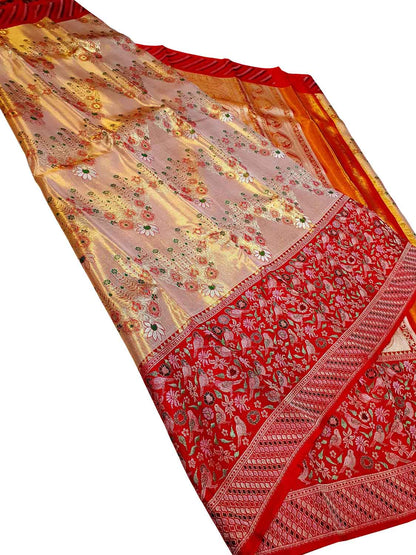 Exquisite Multicolor Kanjeevaram Handloom Pure Silk Saree - Luxurion World