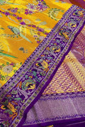 Yellow Kanjeevaram Handloom Pure Tissue Silk Saree - Luxurion World