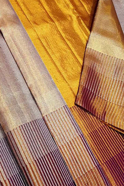 Exquisite Multicolor Kanjeevaram Handloom Pure Silk Saree - Luxurion World