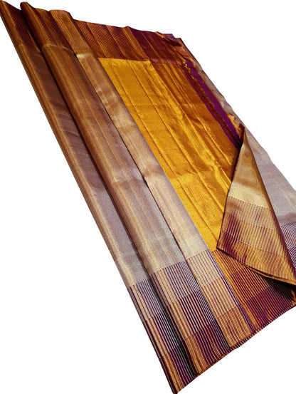 Exquisite Multicolor Kanjeevaram Handloom Pure Silk Saree - Luxurion World