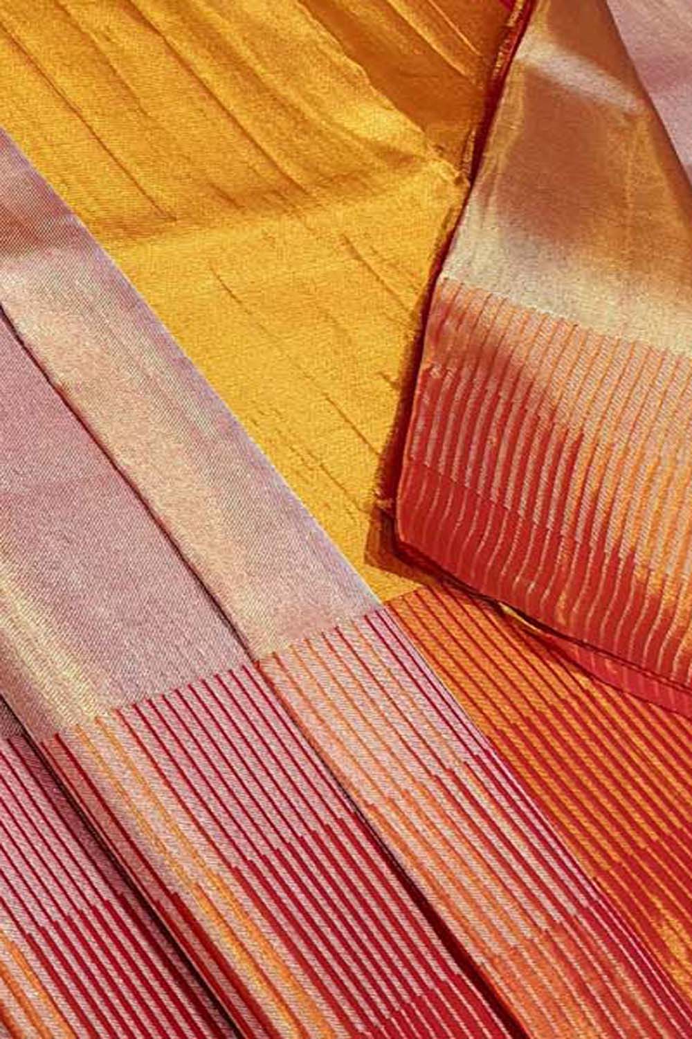 Exquisite Multicolor Kanjeevaram Handloom Pure Silk Saree - Luxurion World