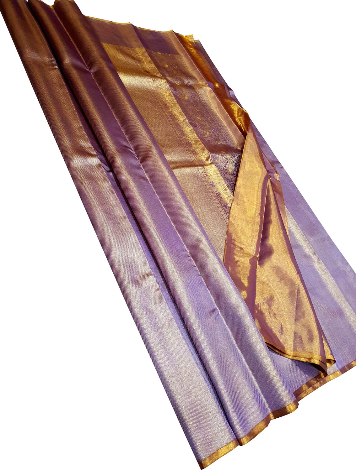 Elegant Purple Kanjeevaram Handloom Pure Tissue Silk Saree - Luxurion World