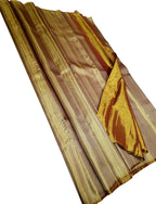Exquisite Golden Kanjeevaram Handloom Pure Tissue Silk Saree - Luxurion World