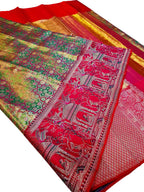 Exquisite Green Kanjeevaram Handloom Pure Tissue Silk Saree - Luxurion World
