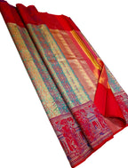 Exquisite Blue Kanjeevaram Handloom Pure Tissue Silk Saree - Luxurion World